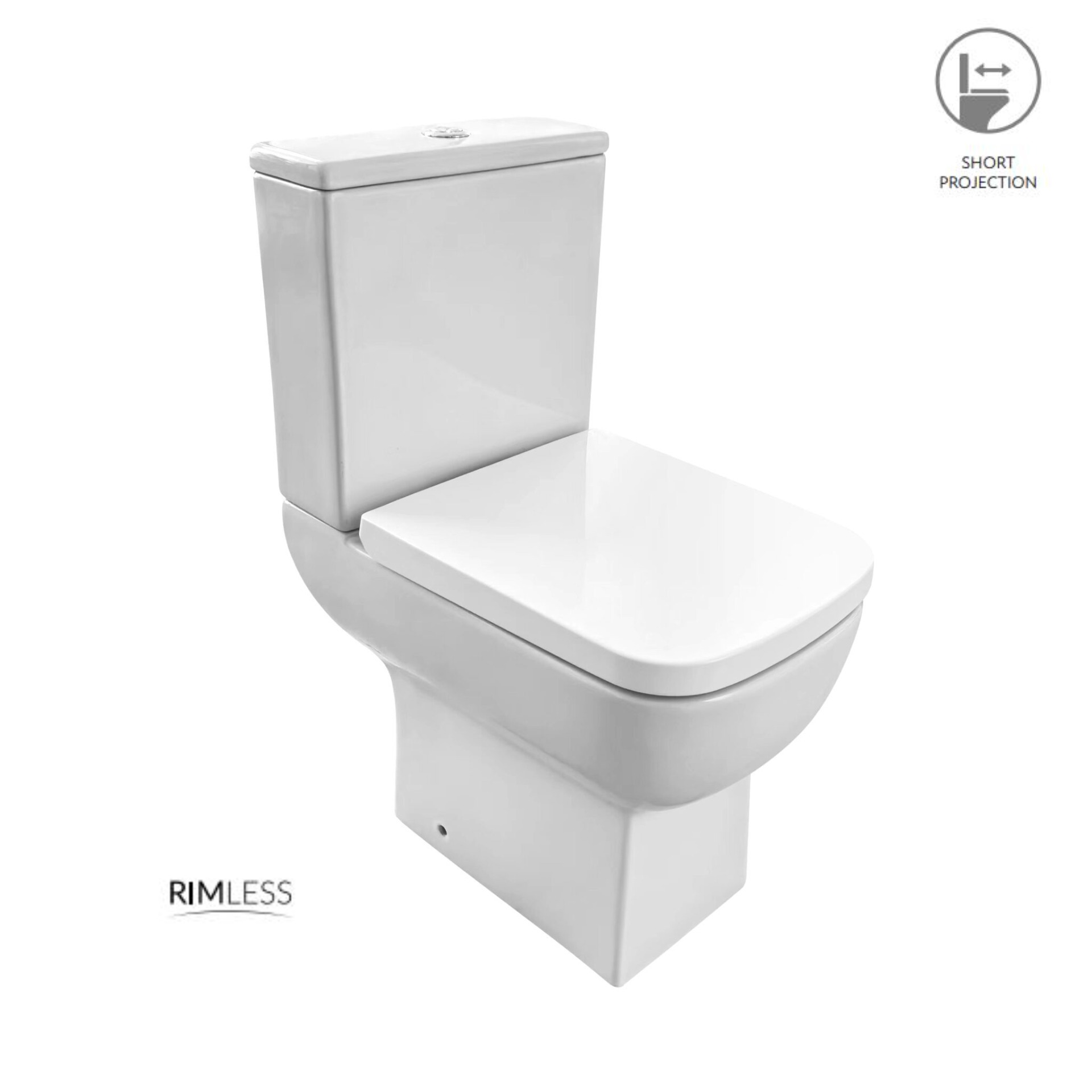 Scudo Choices 550mm space-saving rimless toilet