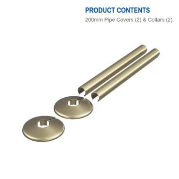 Enzo Brushed Brass Aluminium Pipe Covers – 15mm