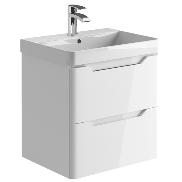 Ella Wall Hung 2-Drawer Vanity Unit with Basin – 600mm Wide - Image 7