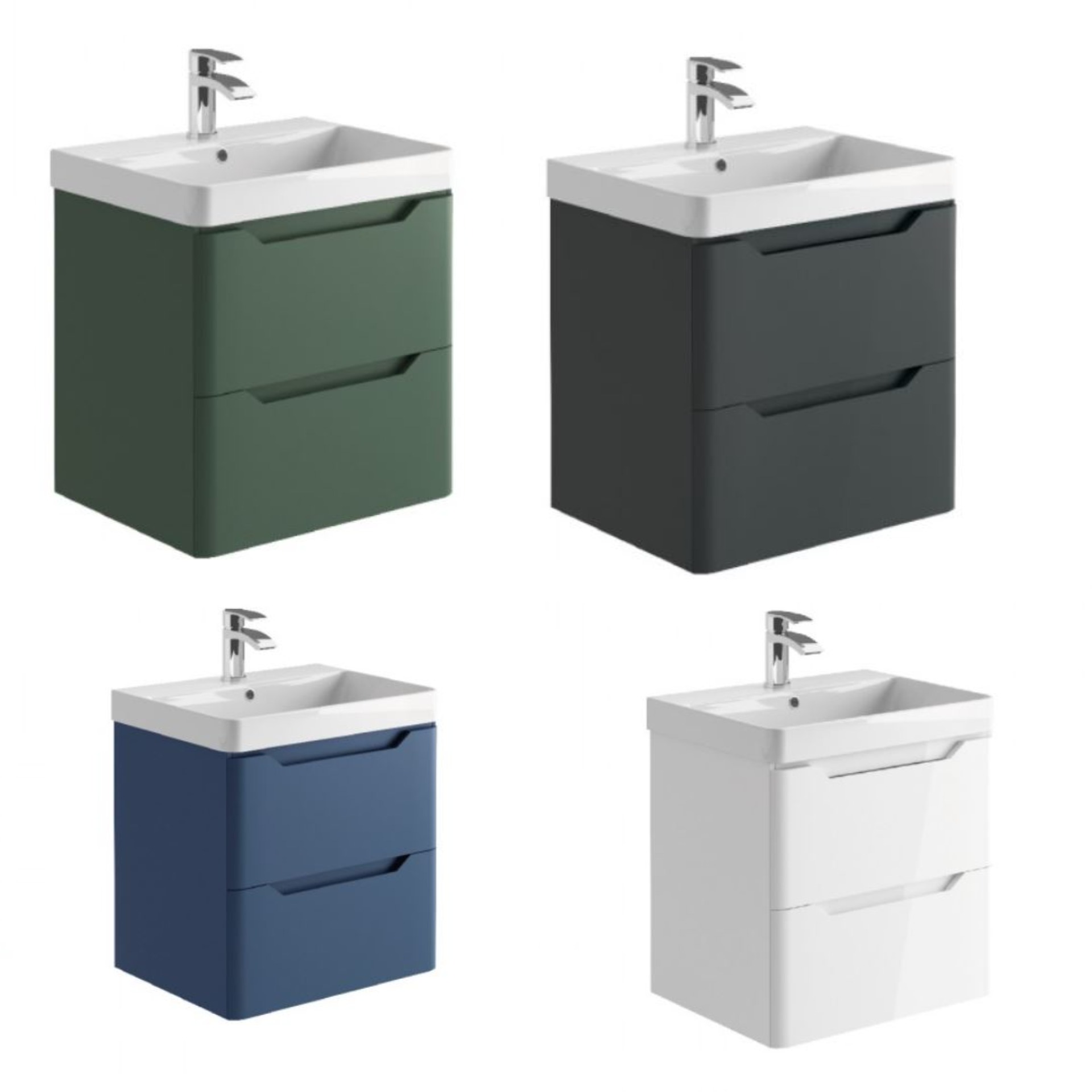 Ella Wall Hung 2-Drawer Vanity Unit with Basin – 600mm Wide