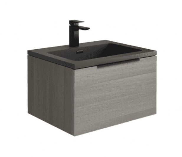 Scudo - Ambience 600mm LED Wall Mounted Vanity Unit With Grey Basin - Image 2