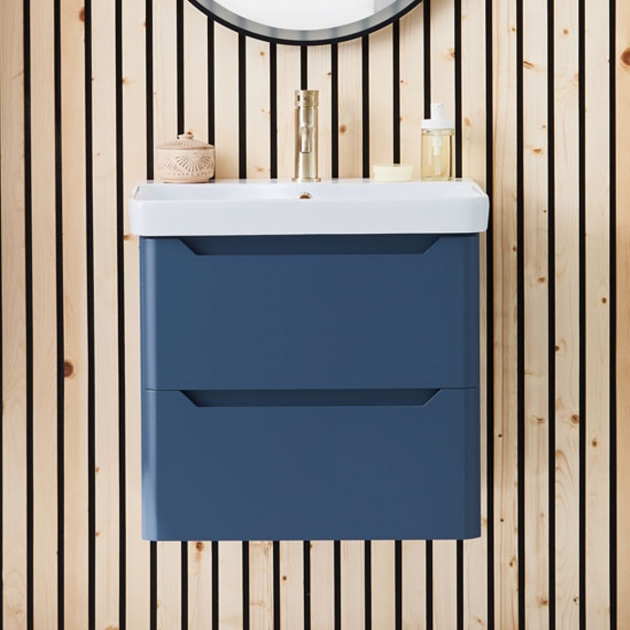 Ella Wall Hung 2-Drawer Vanity Unit with Basin – 600mm Wide - Image 2