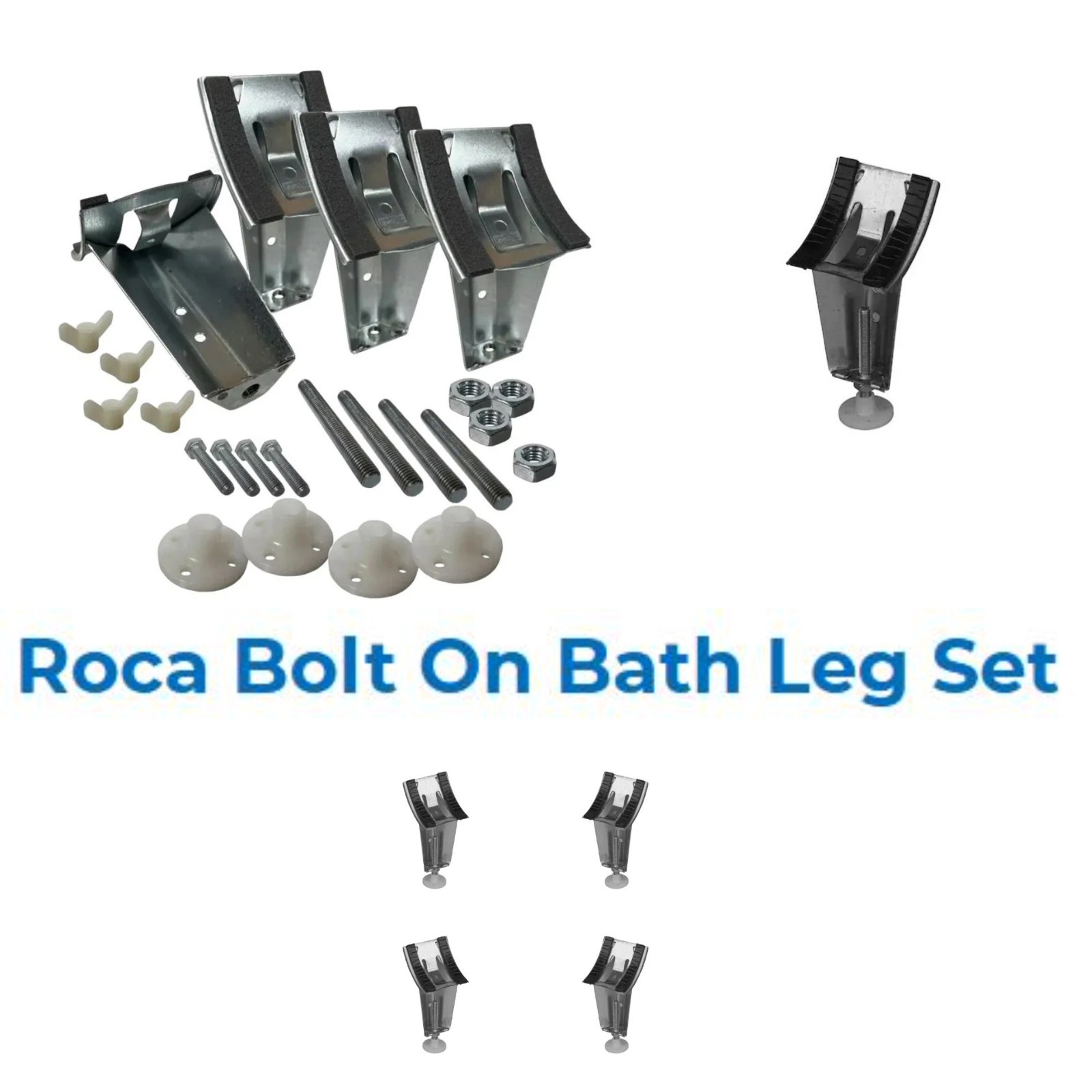 Roca Contesa 1700 x 700mm 2TH Steel Enamel Bath with Anti-Slip Base - Image 3