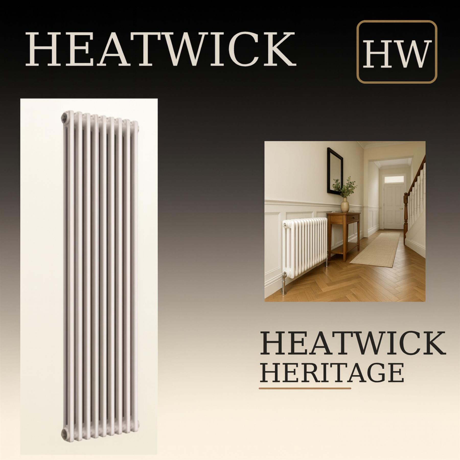 HEATWICK Heritage 1800mm White Vertical Column 2 Radiator 3 Sizes-245-335-425mm - Image 6